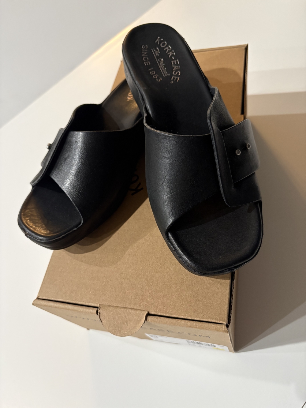 Kork-Ease Mesa Black Slide Sandal - Women's Comfortable Buckle Slide